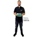 Ver imagem 2 de Quadro Decorativo Abstrato Mármore Verde Safira em Moldura Caixa Tacolado Moldura Trad 1cm Branca Se