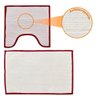 Tapetes para Banheiro de Microfibra Antiderrapante Soft Square 2 Peças - Rio Home Vermelho - 3