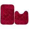 Tapetes para Banheiro de Microfibra Antiderrapante Soft Square 2 Peças - Rio Home Vermelho - 2