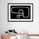 Ver imagem 1 de Quadro Abstrato Minimalista P&b - 60x48cm:madeira Branca