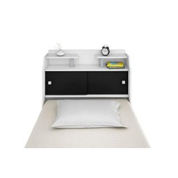 Cabeceira Solteiro Elisa Box Framar 0,88 Branco e Preto - 3