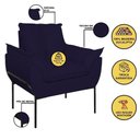 Ver imagem 7 de Kit 02 Poltronas + Namoradeira Reforçada Opala Metal Preto Azul Marinho