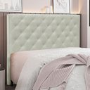 Ver imagem 2 de Cabeceira Estofada Casal Tàzio MDF-MDP Veludo Prata 140cm Gran Belo