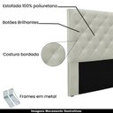 Ver imagem 3 de Cabeceira Estofada Casal Tàzio MDF-MDP Veludo Prata 140cm Gran Belo