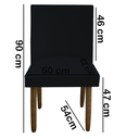 Ver imagem 5 de Kit 06 Cadeiras Para Sala De Jantar Tóquio Pés palito Suede Preto - D'Classe Decor