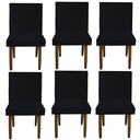 Ver imagem 1 de Kit 06 Cadeiras Para Sala De Jantar Tóquio Pés palito Suede Preto - D'Classe Decor