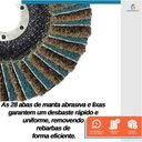 Ver imagem 4 de Disco Flap com Manta e Lixa Grão 40 4.1/2" Grossa Amarela Ideal para Desbaste Lixar Polir Aço Alumin