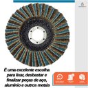 Ver imagem 2 de Disco Flap com Manta e Lixa Grão 40 4.1/2" Grossa Amarela Ideal para Desbaste Lixar Polir Aço Alumin