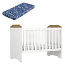 Ver imagem 1 de Berço Americano Mini Cama Mel Branco Acetinado Amadeirado com Colchão Ortobom - Carolina