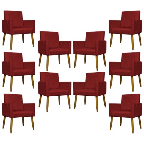 Kit 10 Poltronas Decorativas Mari para Sala Quarto