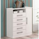 Ver imagem 2 de Cômoda Madri 1 Porta 5 Gavetas em MDF ACP Móveis