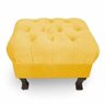 Puff Baú Decorativo Retrô Captonê Luis XV Amarelo - Amarelo - 2