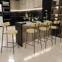 Ver imagem 2 de Kit 06 Banquetas Baixa para Cozinha Sala de Jantar Bar Bancada Milão L02 Couríssimo Fendi - lyam