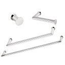 Ver imagem 1 de Kit de Acessórios para Banheiro com 4 Peças em Aço Inox Polido Brilhante Linha Tessália