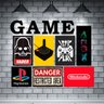 Kit 7 Placas Decorativas Geek Gamer Nerd Play C/ Letras Game - 1