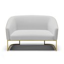 Ver imagem 3 de Sofá Namoradeira 2 Lug Industrial Dourado Stella Noz-linho D03 - D'Rossi Cor Cinza