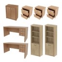 Ver imagem 1 de Conjunto para Escritório 8 Peças Amêndoa Tecnomobili