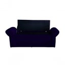 Ver imagem 2 de Kit Dubaí Cabeceira de Cama Box Casal e Recamier Baú Solteiro 90 Cm Suede Azul Marinho do Lar Mó