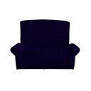 Ver imagem 1 de Kit Dubaí Cabeceira de Cama Box Casal e Recamier Baú Solteiro 90 Cm Suede Azul Marinho do Lar Mó