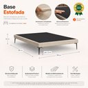 Ver imagem 4 de Cama Base Box Casal Unique 138x188 Sommier Moderno Pés de Ferro Linho Bege - Desk Design