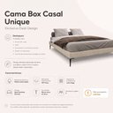Ver imagem 3 de Cama Base Box Casal Unique 138x188 Sommier Moderno Pés de Ferro Linho Bege - Desk Design
