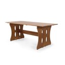 Ver imagem 3 de Mesa de Jantar Retangular Dobrável 200cm em Madeira Maciça com 2 Bancos - Imbuia