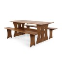 Ver imagem 1 de Mesa de Jantar Retangular Dobrável 200cm em Madeira Maciça com 2 Bancos - Imbuia