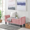 Ver imagem 2 de Recamier Bau Malibu 1,60m Suede Rose - Inova Decor Inova Decorações