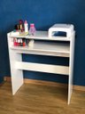 Ver imagem 1 de Mesa p/ Manicure c/ Prateleira Porta Esmaltes Multiuso Branco ClickForte Mesa Manicure