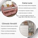 Ver imagem 4 de Kit Quarto Completo Cama Luna Plus Rosa Colchão + Cômoda Versátil Branca + Guarda-Roupa Paris Branco