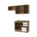 Ver imagem 4 de Armário de Cozinha Compacta 3 Gavetas 100% Mdf 200cm Nogueira/branco Celeste Kappesberg
