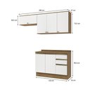 Ver imagem 3 de Armário de Cozinha Compacta 3 Gavetas 100% Mdf 200cm Nogueira/branco Celeste Kappesberg