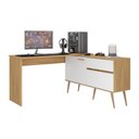 Ver imagem 2 de Mesa Gamer em L para Computador 2 Portas 1 Gaveta Strike Multimóveis MP6051 Madeirado/Branco