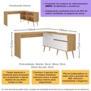 Ver imagem 3 de Mesa Gamer em L para Computador 2 Portas 1 Gaveta Strike Multimóveis MP6051 Madeirado/Branco
