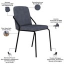 Ver imagem 3 de Kit 03 Cadeiras Estofada para Sala de Jantar Loft Preto C01 Bouclê Nuvem - Lyam Decor