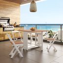 Ver imagem 1 de Conjunto com Mesa Dobrável e 4 Cadeiras MDF e Madeira Maciça Fold Branco/Freijó