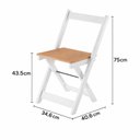 Ver imagem 4 de Conjunto com Mesa Dobrável e 4 Cadeiras MDF e Madeira Maciça Fold Branco/Freijó