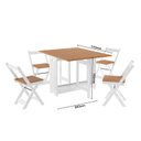 Ver imagem 3 de Conjunto com Mesa Dobrável e 4 Cadeiras MDF e Madeira Maciça Fold Branco/Freijó