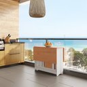 Ver imagem 7 de Conjunto com Mesa Dobrável e 4 Cadeiras MDF e Madeira Maciça Fold Branco/Freijó