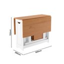 Ver imagem 5 de Conjunto com Mesa Dobrável e 4 Cadeiras MDF e Madeira Maciça Fold Branco/Freijó