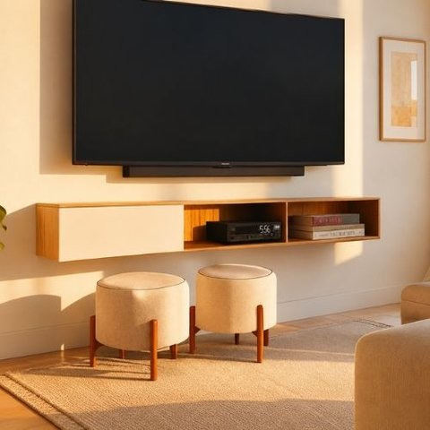 Rack Suspenso Tower 184cm Parta TV até 60 Polegadas Byhouse