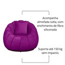 Ver imagem 2 de Kit Poltrona Base Giratória C/ Almofada e Puff Concha Veludo Cor Roxo