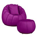 Ver imagem 1 de Kit Poltrona Base Giratória C/ Almofada e Puff Concha Veludo Cor Roxo