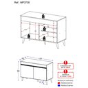 Ver imagem 3 de Balcão Cozinha Gabinete Pia 120 Cm 2 Portas Veneza Multimóveis Mp3738 Preto/preto