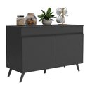 Ver imagem 1 de Balcão Cozinha Gabinete Pia 120 Cm 2 Portas Veneza Multimóveis Mp3738 Preto/preto