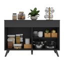 Ver imagem 4 de Balcão Cozinha Gabinete Pia 120 Cm 2 Portas Veneza Multimóveis Mp3738 Preto/preto