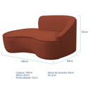 Ver imagem 5 de Kit Divã Recamier Orgânico Marrocos 180cm Lado Esquerdo e 1 Poltronas Amore Bouclé Terracota