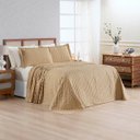 Ver mais imagens de Kit Colcha Cobre Leito Plissê Casal Seersucker Premium 3 Peças Maciez e Leveza com Textura 3d Bege M