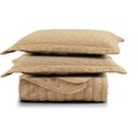 Ver imagem 1 de Kit Colcha Cobre Leito Plissê Casal Seersucker Premium 3 Peças Maciez e Leveza com Textura 3d Bege M