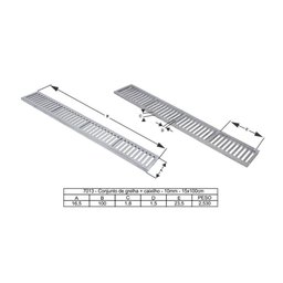 Kit 2 Ralo Grelha Linear Caixilho Alumínio Marrom 20x100cm - 3